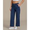 imageGRAPENT Wide Leg Jeans for Women Trendy Cropped High Waisted Front Yoke Casual Stretchy Denim Trousers Ankle Pants JeansDarkness Blue