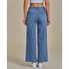 imageGRAPENT Wide Leg Jeans for Women Trendy Cropped High Waisted Front Yoke Casual Stretchy Denim Trousers Ankle Pants JeansMedium Blue