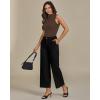 imageGRAPENT Wide Leg Jeans for Women Trendy Cropped High Waisted Front Yoke Casual Stretchy Denim Trousers Ankle Pants JeansTrue Black
