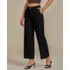 imageGRAPENT Wide Leg Jeans for Women Trendy Cropped High Waisted Front Yoke Casual Stretchy Denim Trousers Ankle Pants JeansTrue Black