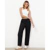 imageGRAPENT Wide Leg Pants Woman Cargo High Waisted Cotton Pull On Elastic Waist Drawstring Baggy Cinch Hem Joggers PantsBlack
