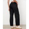 imageGRAPENT Wide Leg Pants Woman Cargo High Waisted Cotton Pull On Elastic Waist Drawstring Baggy Cinch Hem Joggers PantsBlack