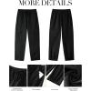 imageGRAPENT Wide Leg Pants Woman Cargo High Waisted Cotton Pull On Elastic Waist Drawstring Baggy Cinch Hem Joggers PantsBlack