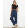 imageGRAPENT Wide Leg Pants Woman Cargo High Waisted Cotton Pull On Elastic Waist Drawstring Baggy Cinch Hem Joggers PantsDark Blue