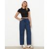 imageGRAPENT Wide Leg Pants Woman Cargo High Waisted Cotton Pull On Elastic Waist Drawstring Baggy Cinch Hem Joggers PantsDark Blue