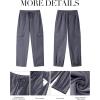 imageGRAPENT Wide Leg Pants Woman Cargo High Waisted Cotton Pull On Elastic Waist Drawstring Baggy Cinch Hem Joggers PantsDark Grey