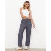 imageGRAPENT Wide Leg Pants Woman Cargo High Waisted Cotton Pull On Elastic Waist Drawstring Baggy Cinch Hem Joggers PantsDark Grey