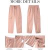 imageGRAPENT Wide Leg Pants Woman Cargo High Waisted Cotton Pull On Elastic Waist Drawstring Baggy Cinch Hem Joggers PantsMisty Rose