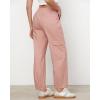 imageGRAPENT Wide Leg Pants Woman Cargo High Waisted Cotton Pull On Elastic Waist Drawstring Baggy Cinch Hem Joggers PantsMisty Rose