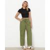 imageGRAPENT Wide Leg Pants Woman Cargo High Waisted Cotton Pull On Elastic Waist Drawstring Baggy Cinch Hem Joggers PantsOlive Green