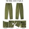 imageGRAPENT Wide Leg Pants Woman Cargo High Waisted Cotton Pull On Elastic Waist Drawstring Baggy Cinch Hem Joggers PantsOlive Green