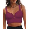 imageGRAPENT Bikini Tops for Women Cropped Tankini Tops Beach V Bar Padded Ruched Adjustable Strap Swimsuit Swim Top OnlyPlum