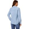 imageGRAPENT Denim Button Down Shirts for Women Long Sleeve Western Casual Lightweight Collared Pocket Jean Shirt Shacket TopRoadknight Blue