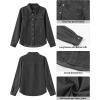 imageGRAPENT Denim Button Down Shirts for Women Long Sleeve Western Casual Lightweight Collared Pocket Jean Shirt Shacket TopStone Gray