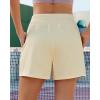 imageGRAPENT Sweat Shorts for Women High Waisted Pull On Elastic Waist Athletic Gym Casual Summer Comfy Lounge Cotton ShortsAlmond