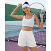 imageGRAPENT Sweat Shorts for Women High Waisted Pull On Elastic Waist Athletic Gym Casual Summer Comfy Lounge Cotton ShortsCream White