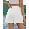 imageGRAPENT Sweat Shorts for Women High Waisted Pull On Elastic Waist Athletic Gym Casual Summer Comfy Lounge Cotton ShortsCream White