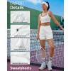 imageGRAPENT Sweat Shorts for Women High Waisted Pull On Elastic Waist Athletic Gym Casual Summer Comfy Lounge Cotton ShortsCream White