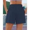 imageGRAPENT Sweat Shorts for Women High Waisted Pull On Elastic Waist Athletic Gym Casual Summer Comfy Lounge Cotton ShortsDark Blue