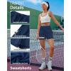 imageGRAPENT Sweat Shorts for Women High Waisted Pull On Elastic Waist Athletic Gym Casual Summer Comfy Lounge Cotton ShortsDark Blue