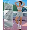 imageGRAPENT Sweat Shorts for Women High Waisted Pull On Elastic Waist Athletic Gym Casual Summer Comfy Lounge Cotton ShortsLight Blue Gray