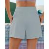 imageGRAPENT Sweat Shorts for Women High Waisted Pull On Elastic Waist Athletic Gym Casual Summer Comfy Lounge Cotton ShortsLight Blue Gray