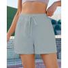imageGRAPENT Sweat Shorts for Women High Waisted Pull On Elastic Waist Athletic Gym Casual Summer Comfy Lounge Cotton ShortsLight Blue Gray