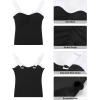 imageGRAPENT Tankini Tops for Women Colorblock Ruched Swimsuits Beach Padded Adjustable Straps Modest Swimwear Swim Tops OnlyBlack