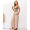 imageGRAPENT Wide Leg Pants Woman High Waisted Flowy Pull On Pleated Dressy Casual Ankle Cropped Palazzo Pants Baggy Culottes
