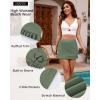 imageGRAPENT Womens Swim Skirt High Waisted Bikini Tankini Bathing Suits Boyshort Bottoms Ruffle Swimsuit Skirts with PocketArmy Green