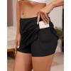 imageGRAPENT Womens Swim Skirt High Waisted Bikini Tankini Bathing Suits Boyshort Bottoms Ruffle Swimsuit Skirts with PocketBlack