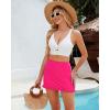 imageGRAPENT Womens Swim Skirt High Waisted Bikini Tankini Bathing Suits Boyshort Bottoms Ruffle Swimsuit Skirts with PocketNeon Pink