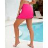 imageGRAPENT Womens Swim Skirt High Waisted Bikini Tankini Bathing Suits Boyshort Bottoms Ruffle Swimsuit Skirts with PocketNeon Pink