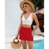 imageGRAPENT Womens Swim Skirt High Waisted Bikini Tankini Bathing Suits Boyshort Bottoms Ruffle Swimsuit Skirts with PocketRed