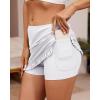 imageGRAPENT Womens Swim Skirt High Waisted Bikini Tankini Bathing Suits Boyshort Bottoms Ruffle Swimsuit Skirts with PocketWhite