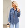 imageGRAPENT Denim Button Down Shirts for Women Long Sleeve Western Top Casual Cotton Relaxed Fit Jean Shirt Jacket ShacketClassic Blue