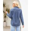 imageGRAPENT Denim Button Down Shirts for Women Long Sleeve Western Top Casual Cotton Relaxed Fit Jean Shirt Jacket ShacketClassic Blue