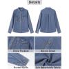 imageGRAPENT Denim Button Down Shirts for Women Long Sleeve Western Top Casual Cotton Relaxed Fit Jean Shirt Jacket ShacketClassic Blue
