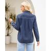 imageGRAPENT Denim Button Down Shirts for Women Long Sleeve Western Top Casual Cotton Relaxed Fit Jean Shirt Jacket ShacketCobalt Blue