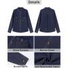 imageGRAPENT Denim Button Down Shirts for Women Long Sleeve Western Top Casual Cotton Relaxed Fit Jean Shirt Jacket ShacketDarkness Blue