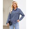 imageGRAPENT Denim Button Down Shirts for Women Long Sleeve Western Top Casual Cotton Relaxed Fit Jean Shirt Jacket ShacketOffshore Blue
