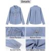 imageGRAPENT Denim Button Down Shirts for Women Long Sleeve Western Top Casual Cotton Relaxed Fit Jean Shirt Jacket ShacketSoft Sky Blue