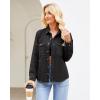 imageGRAPENT Denim Button Down Shirts for Women Long Sleeve Western Top Casual Cotton Relaxed Fit Jean Shirt Jacket ShacketWashed Black