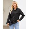 imageGRAPENT Denim Button Down Shirts for Women Long Sleeve Western Top Casual Cotton Relaxed Fit Jean Shirt Jacket ShacketWashed Black