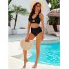 imageGRAPENT Bikini Sets for Women High Waisted Bathing Suits Cut Out 2 Pieces Swimsuits Beach Outfit Twist Swimming WearBlack