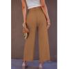 imageGRAPENT Wide Leg Capri Pants for Women High Waisted Linen Flowy Pleated Capris Cropped Trousers Pants Dressy CasualBrown