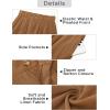 imageGRAPENT Wide Leg Capri Pants for Women High Waisted Linen Flowy Pleated Capris Cropped Trousers Pants Dressy CasualBrown
