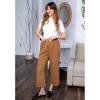 imageGRAPENT Wide Leg Capri Pants for Women High Waisted Linen Flowy Pleated Capris Cropped Trousers Pants Dressy CasualBrown