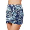 imageGRAPENT Womens High Waist Tulip Hem Shirring Swim Skirt Swimsuit Bikini BottomPaisley Blue