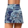 imageGRAPENT Womens High Waist Tulip Hem Shirring Swim Skirt Swimsuit Bikini BottomPaisley Blue